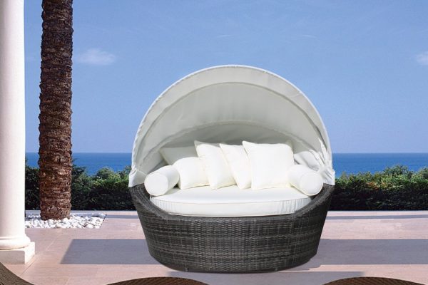 Grey Wicker Daybed